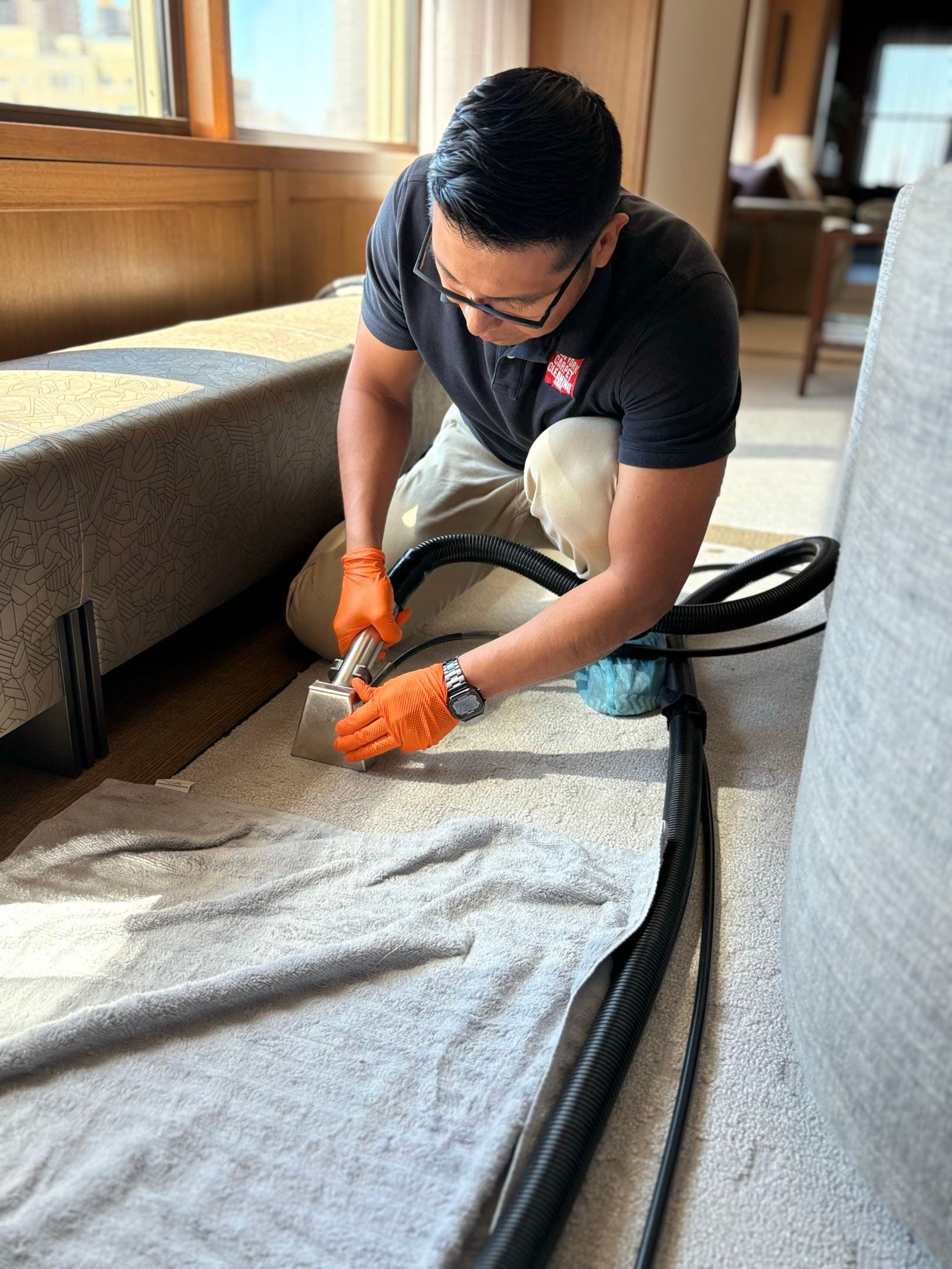 Luxury modern living room with curated designer furniture