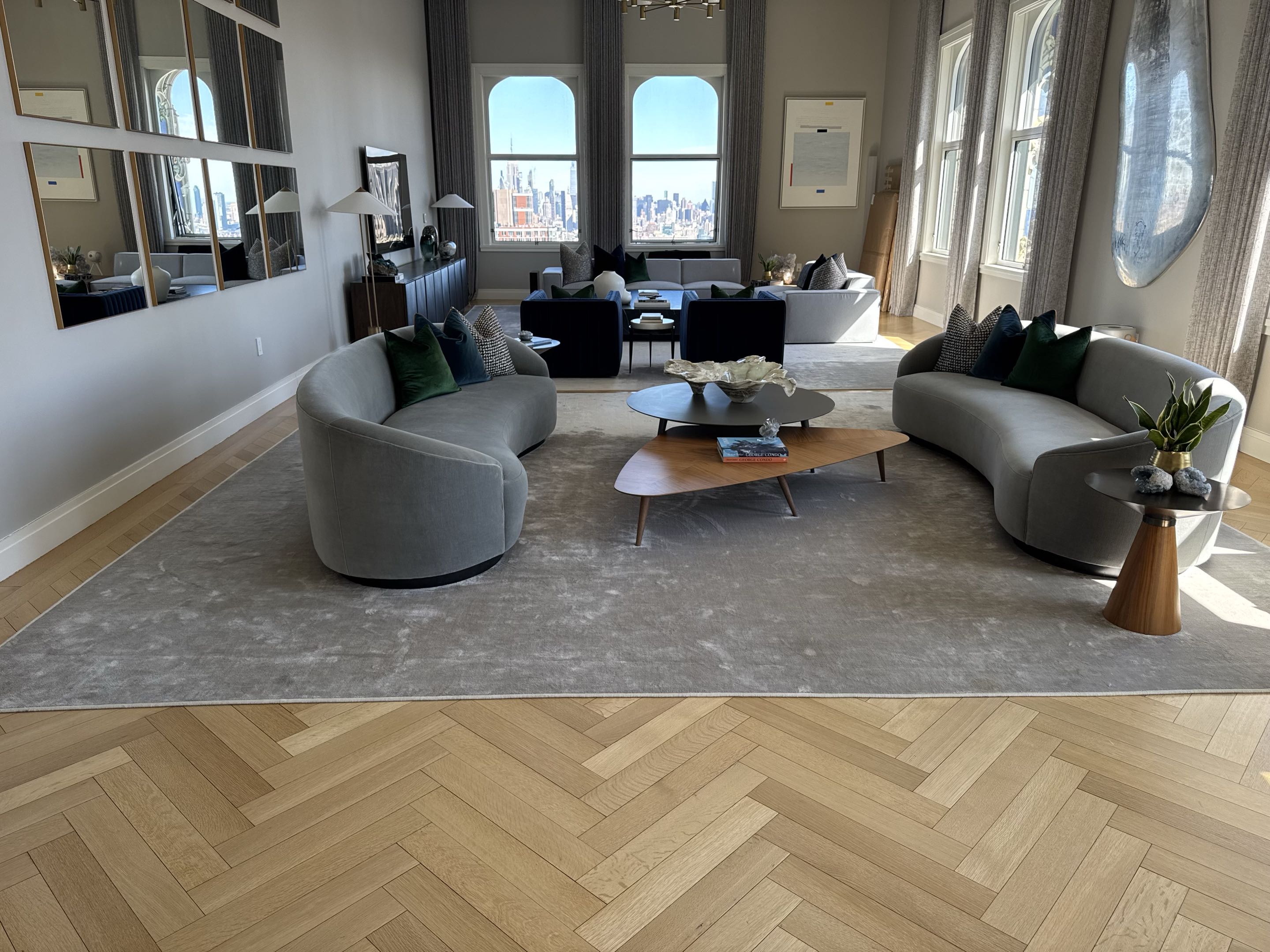 Luxury seating area with clean visual finish